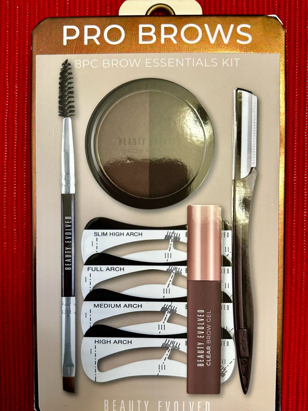 Beauty Evolved Pro Brows 8PC Brow Essentials Kit - Brown